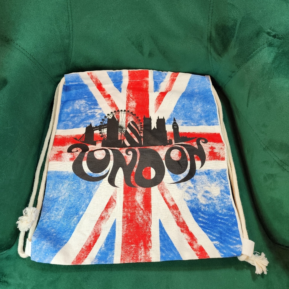 2 London Canvas String Bags New